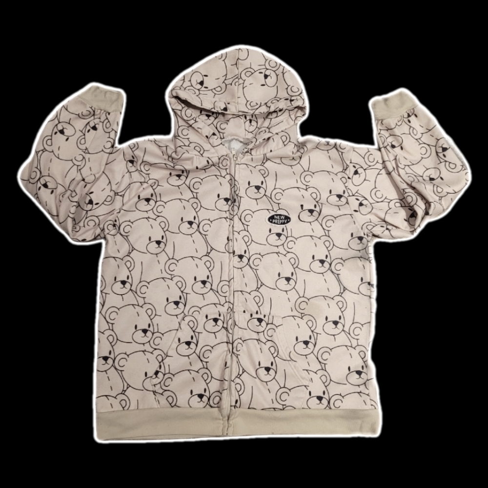 beige hoodie bears harajuku new preppy - Picture 1 of 3